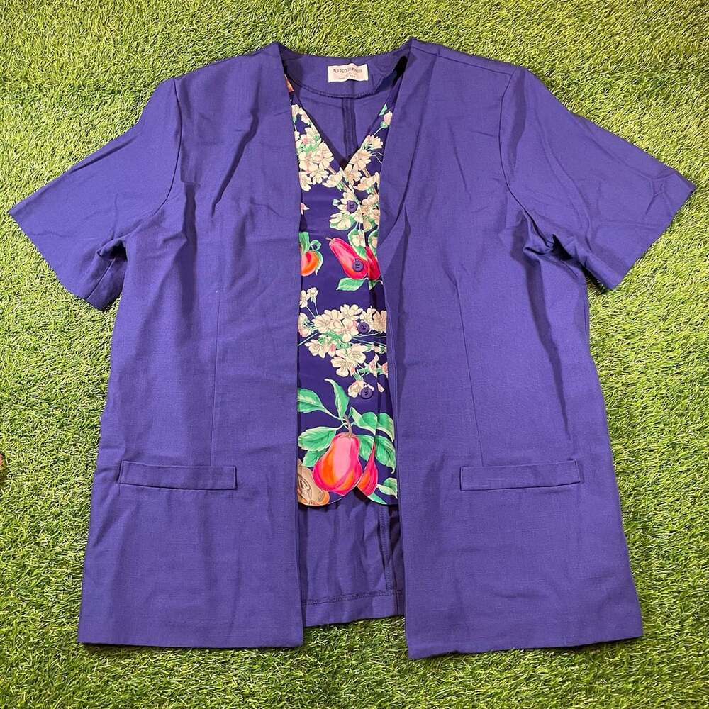 Alfred Dunner Blouse Size 20 Purple Floral 2-In-1 Top